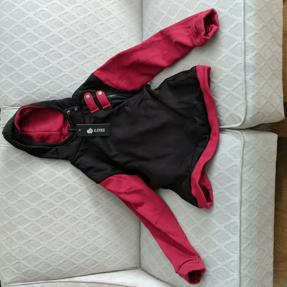 NWT, D-Free, men’s hoodie, XXL, bk/maroon